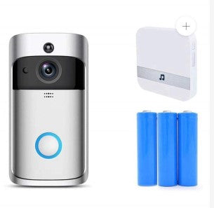 wireless video doorbell camera with battery pack and wireless chime for home security