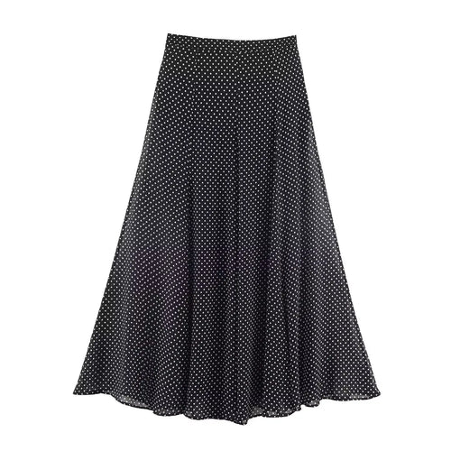 KONDALA Vintage Polka Dot Women Sets Chiffon Bow Tie Loose Blouses