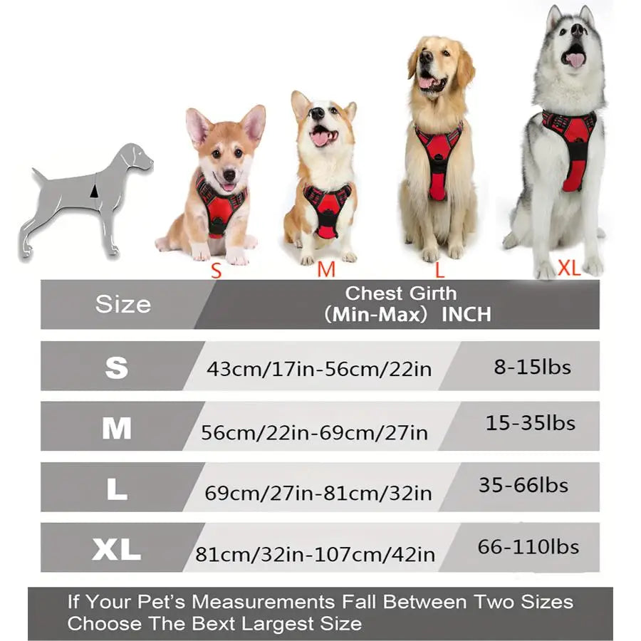 No Pull Dog Harness Front Clip Heavy Duty Reflective Easy Control
