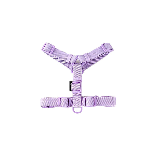 Adjustable Dog Harness Collar Leash Set Macarone Color, Reflective