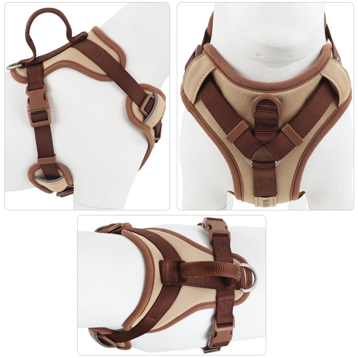 New Chocolate Color Luxury Dog Harness No Pull for Large Small Dogs