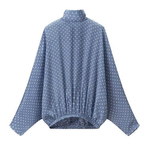 KONDALA Vintage Polka Dot Women Sets Chiffon Bow Tie Loose Blouses