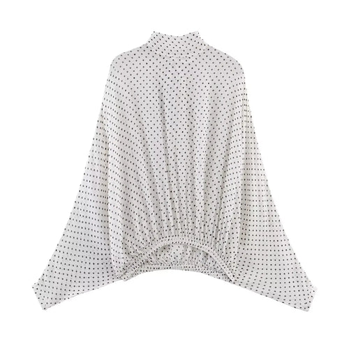 KONDALA Vintage Polka Dot Women Sets Chiffon Bow Tie Loose Blouses